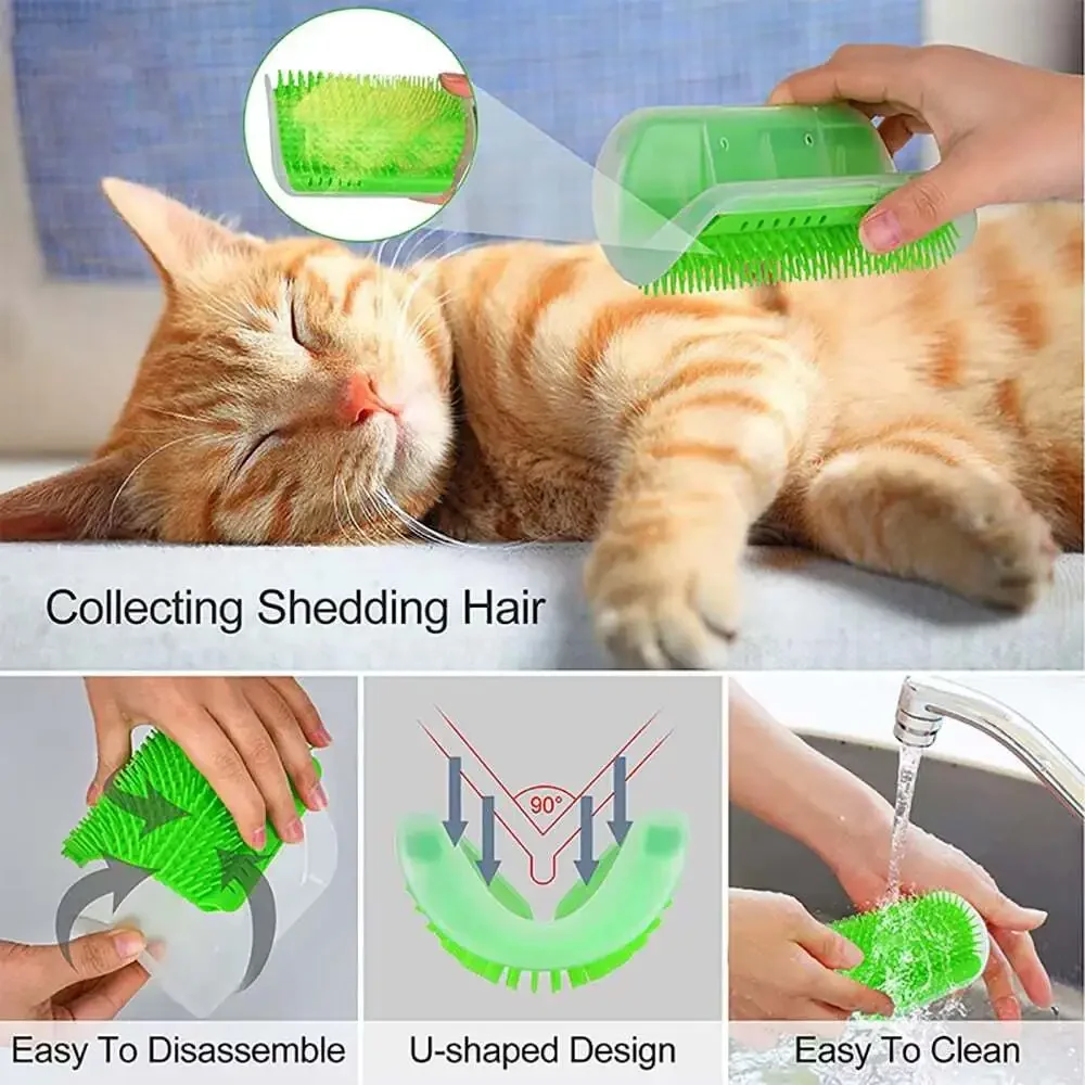 Massage Pet Cat Brush Corner Scrape Hair Removal Beauty Clean Corner Brush Remov